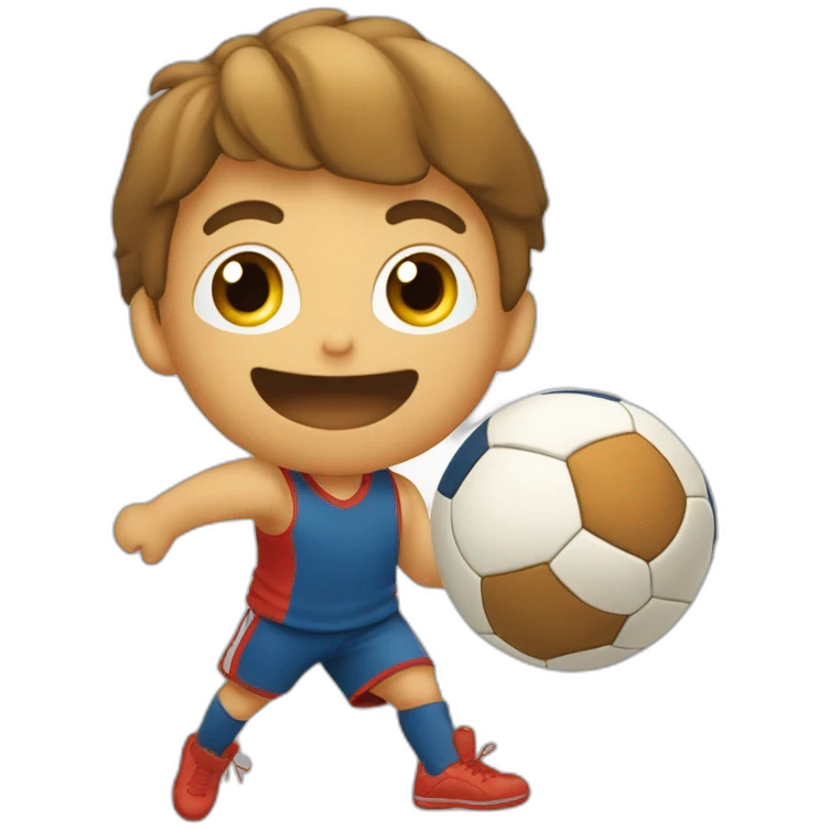 Niño lamiendo una pelota emoji