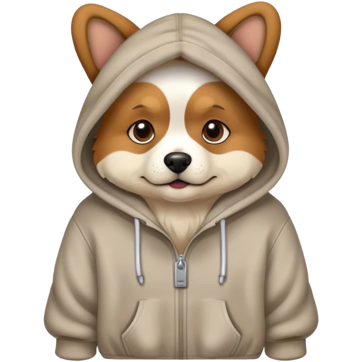 Dog wearing a hoodie emoji