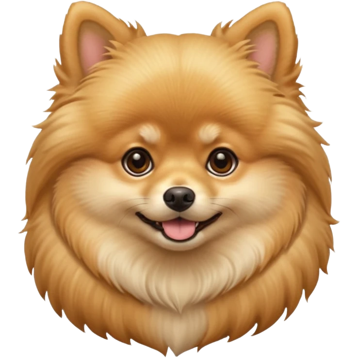 Create a golden pomeranian, all cute and adorable entire  only face and body  emoji
