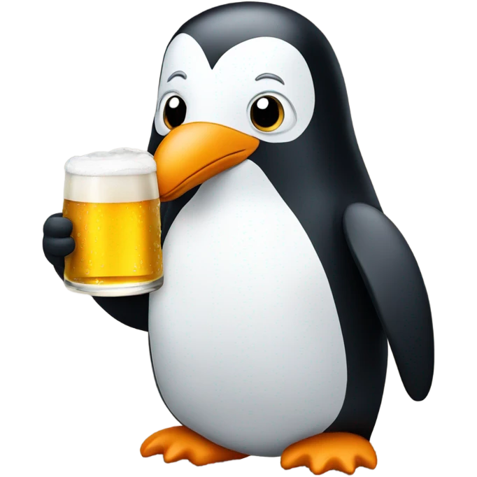 penguin drinking beer emoji