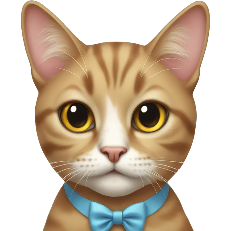 A cat wearing a bow emoji