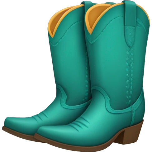 teal cowboy boot side view emoji