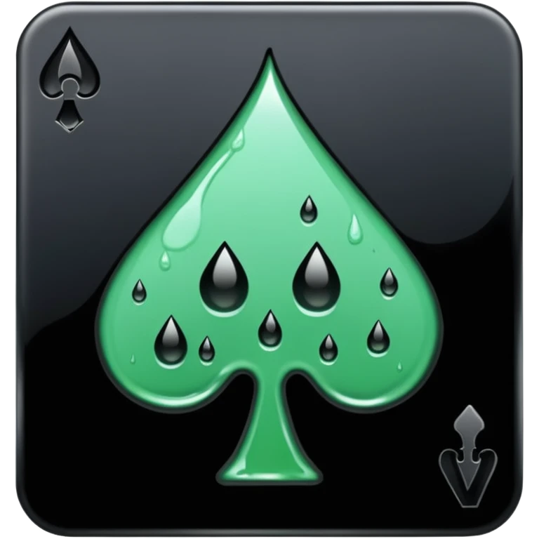 Ace of spades black very  slimey drip effect. White background emoji