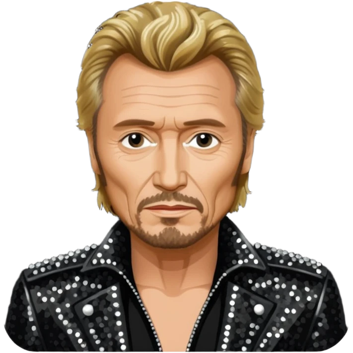 Johnny Hallyday with black sequin outfit emoji