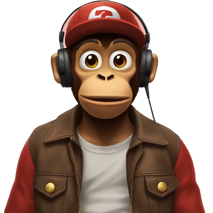 Diddy Kong listening music emoji