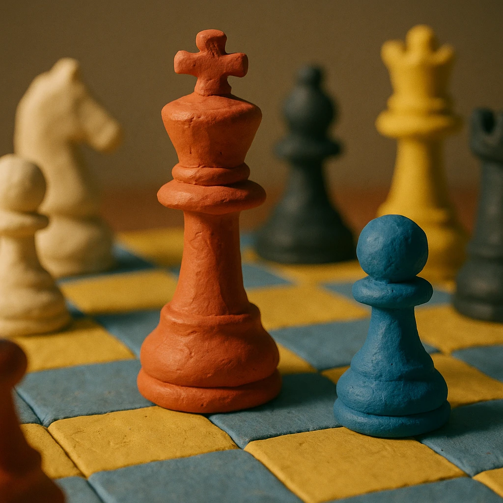 claymation style chess scene emoji