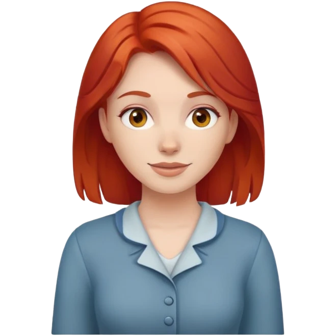 Friendly female character with red hair emoji