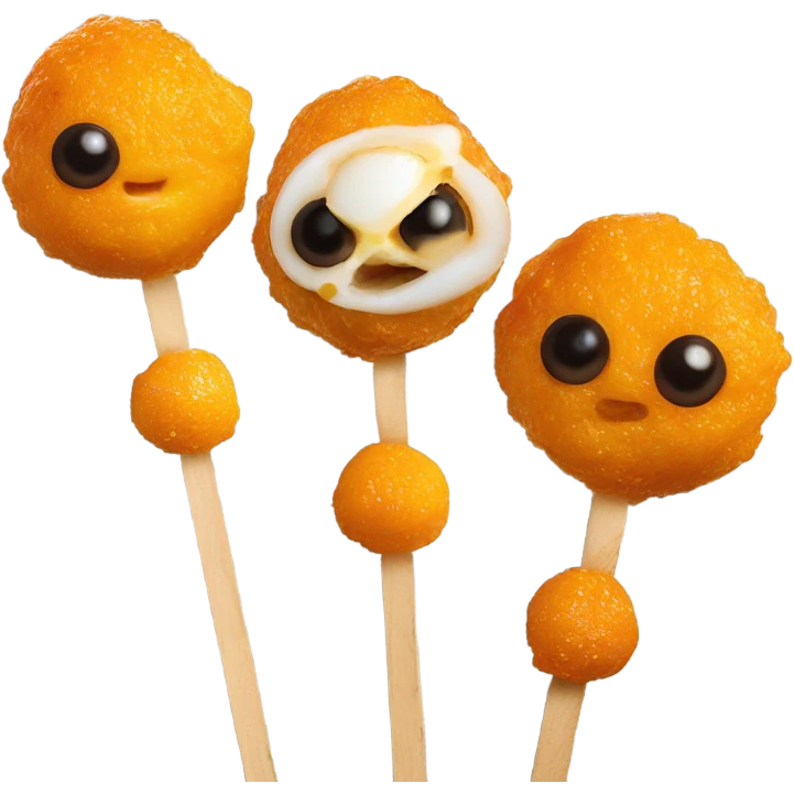 Kwek kwek on a stick emoji