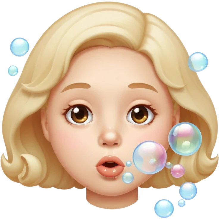 face blowing bubbles, cheeks puffed out emoji