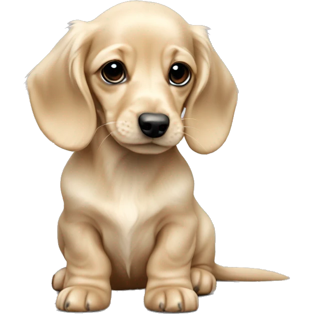 miniature long haired english cream dachshund puppy emoji