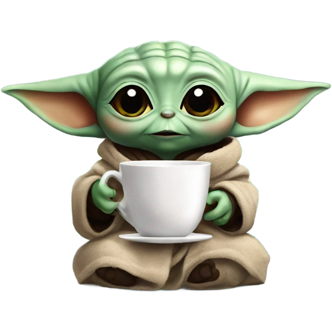 Baby Yoda xmas drinking tea  emoji
