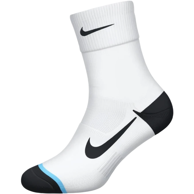 white sock, with black nike logo socks emoji
