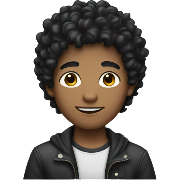 a boy with black curly hair emoji