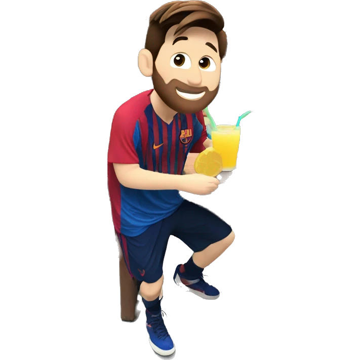 messi drinking  lemonade at Disney world  emoji