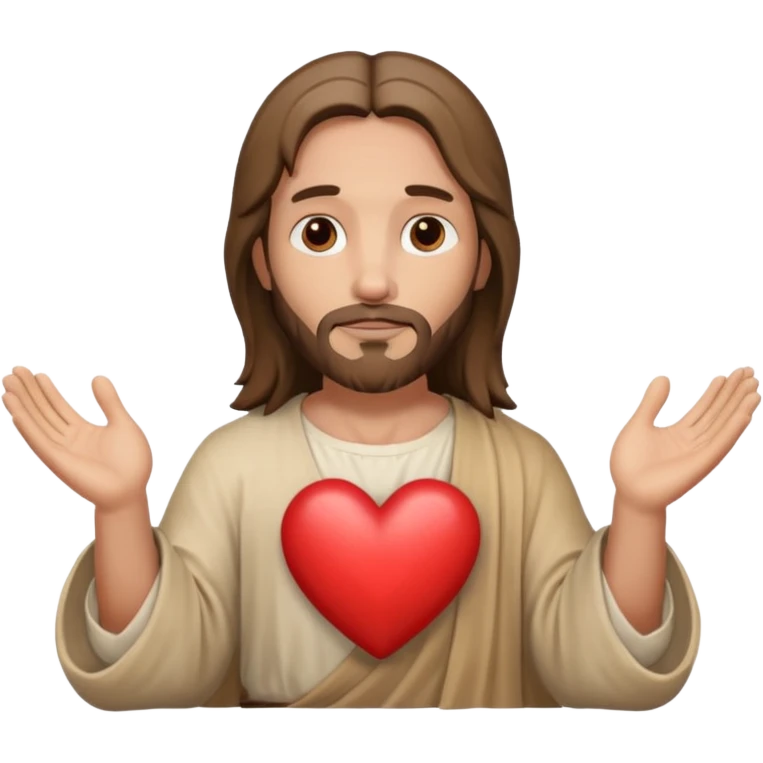 Jésus avec un cœur dans ses mains emoji