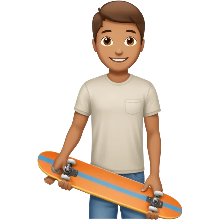 Man showing skateboard emoji
