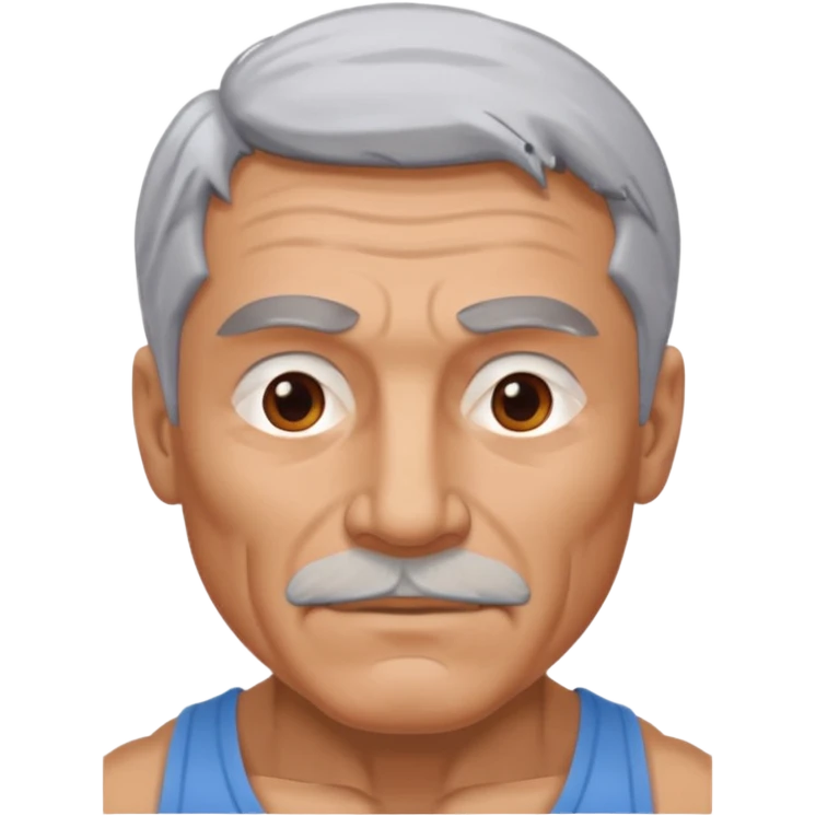 Older grey haired male bodybuilder emoji