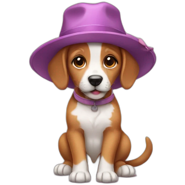 Puppy with a hat  emoji