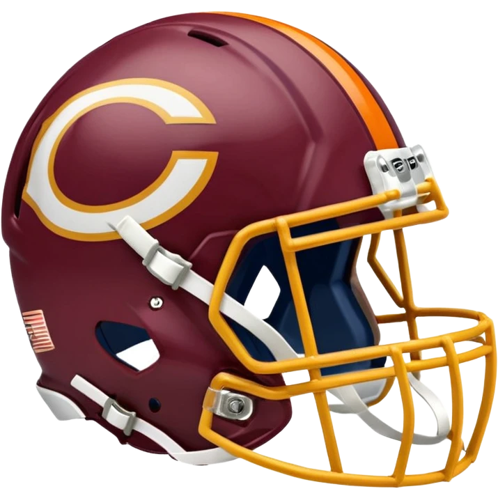 Washington commanders, football helmet facing Chicago Bears football helmet emoji