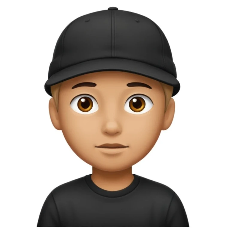 Boy wearing black cap backwards  emoji