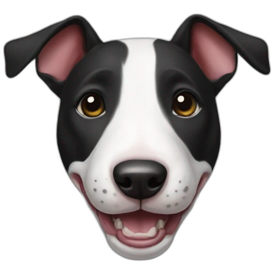 happy black & white bull terrier emoji