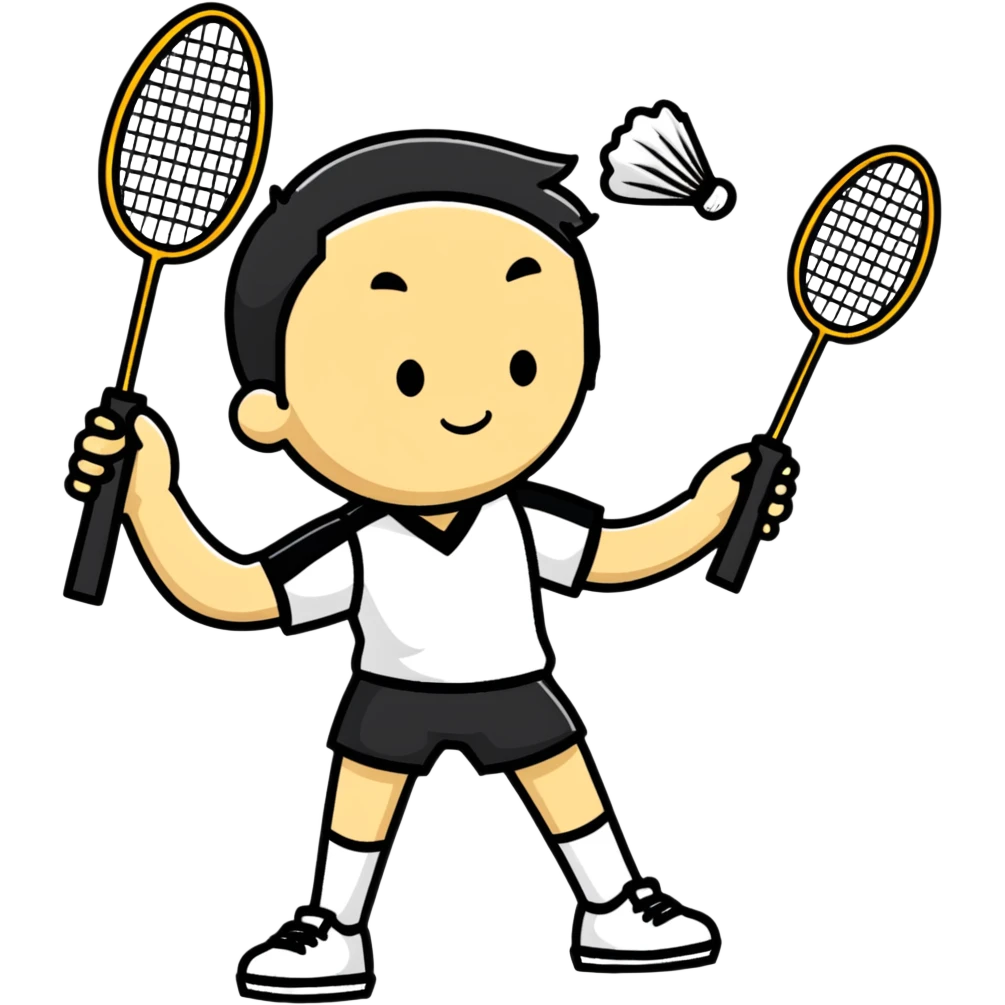 badminton player seen from back, no racket, legs semi-bent emoji