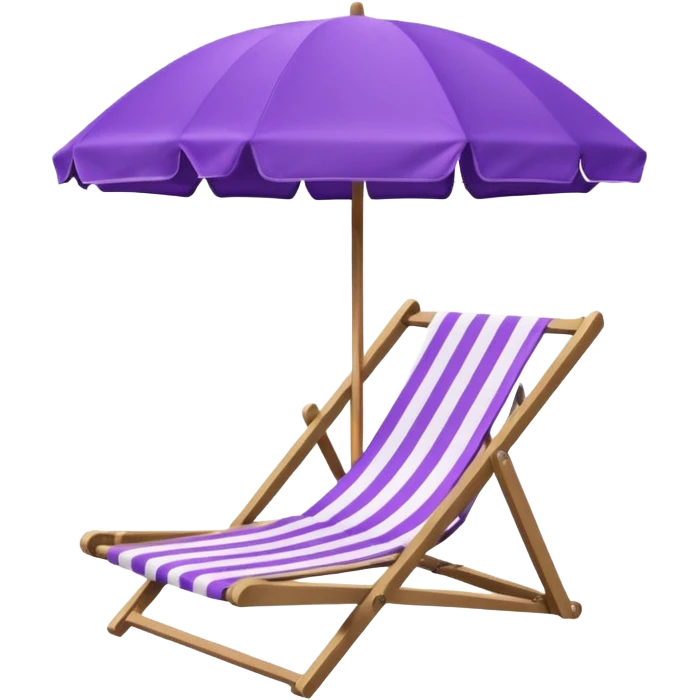 beach chair with striped purple umbrella emoji