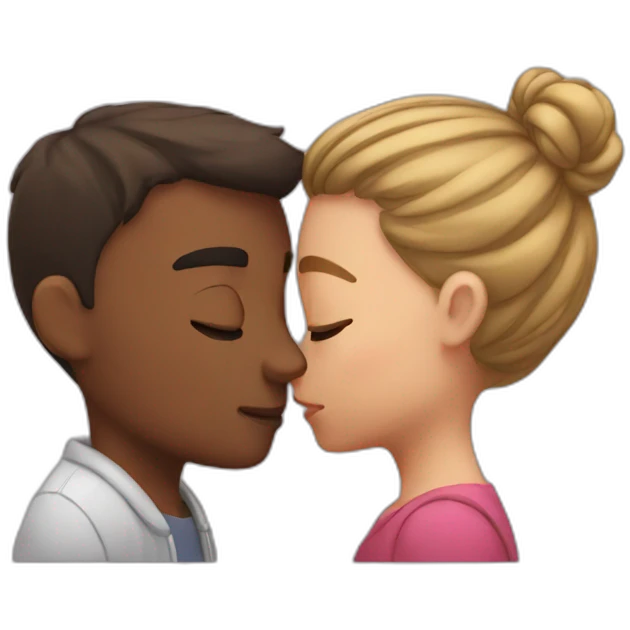 Couple forehead kiss emoji
