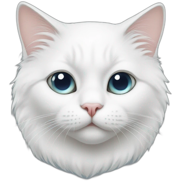 white cat with one eye emoji
