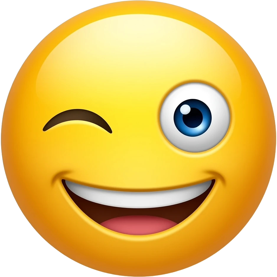 classic yellow 3D iOs emoji smirking flirty side eye emoji