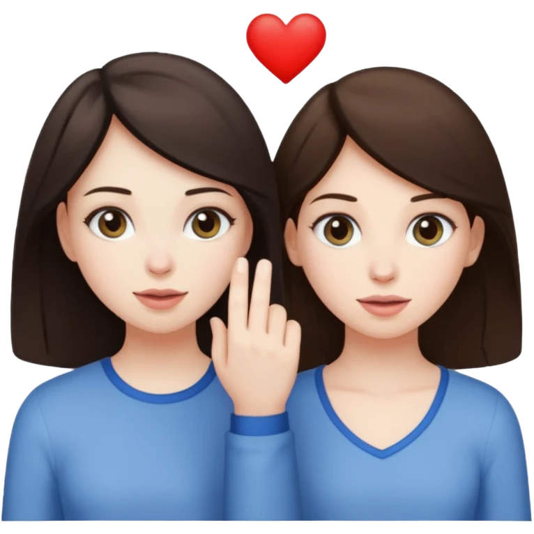 Brunette girl picking up another brunette girl  emoji