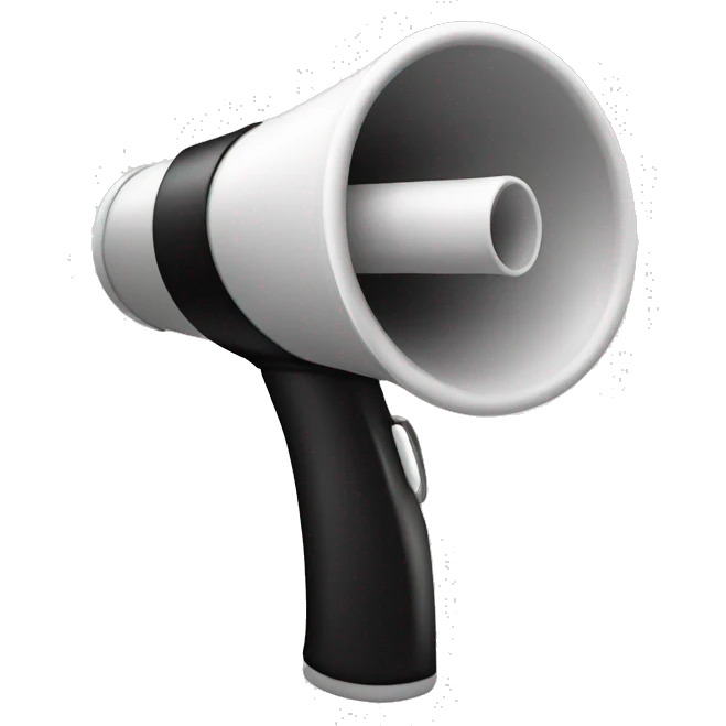 white and black megaphone emoji