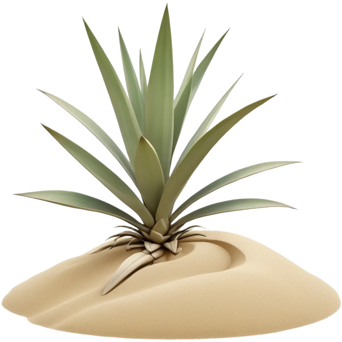 generate realistic detailed yucca in 3d style with sand  emoji