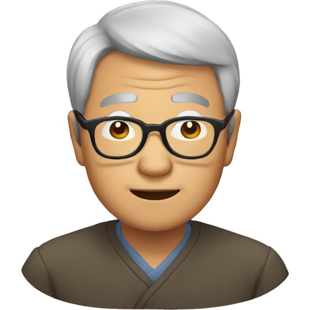 old asian man wearing glasses emoji