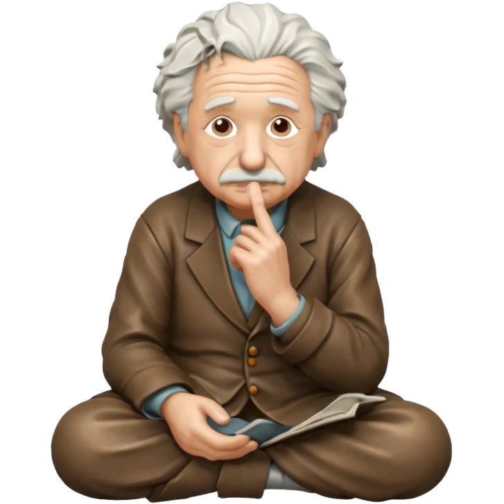 sitting philosopher-statue as albert einstein emoji
