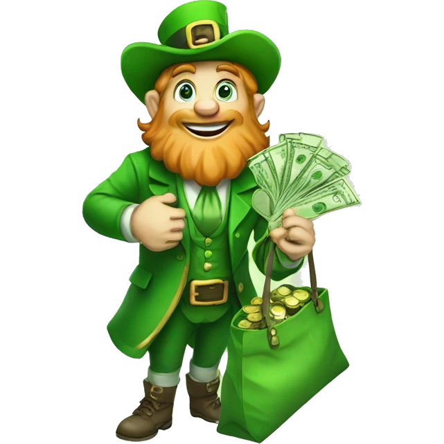 leprechaun with bag of money emoji