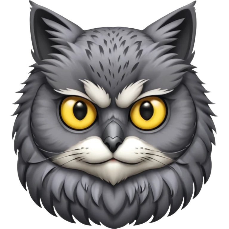 Give it a cat head with a owl body emoji