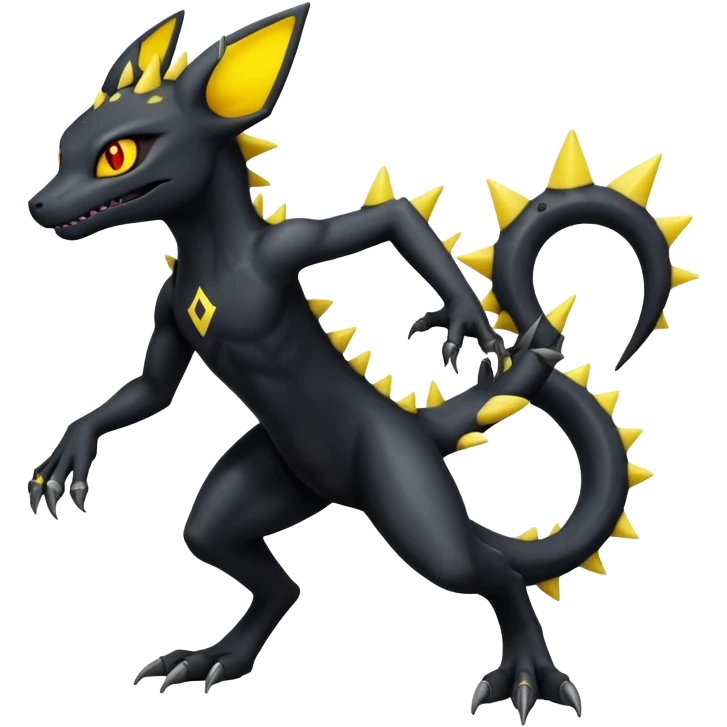 Dark Edgy Salandit-Umbreon-Fakémon-hybrid-creature (full body)  emoji
