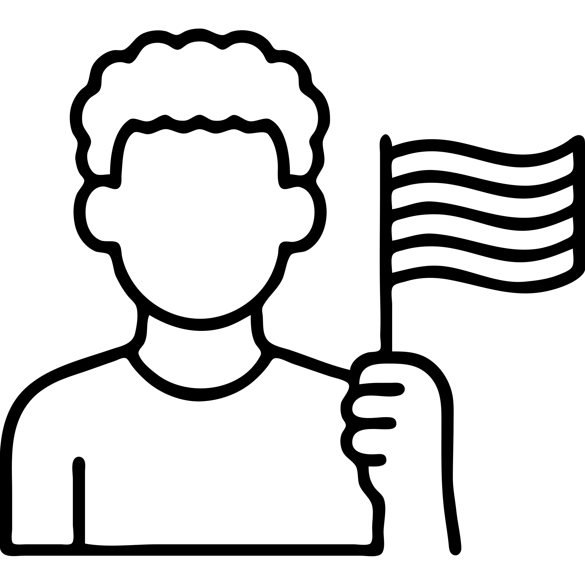 confident Black man with ginger hair and pride flag, modern outlined icon style emoji