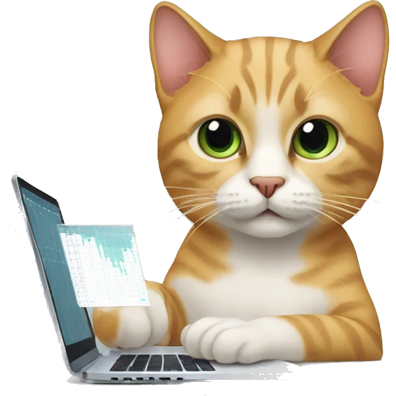 cat analyzing data emoji