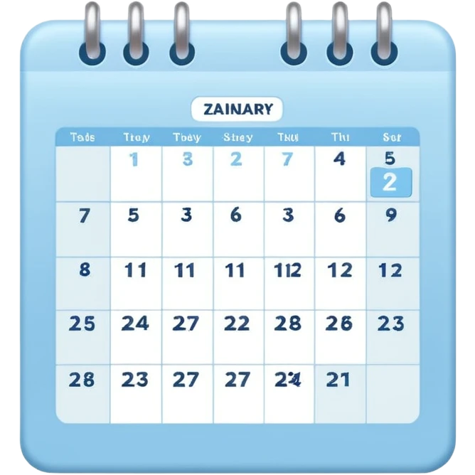 pastel blue calendar emoji