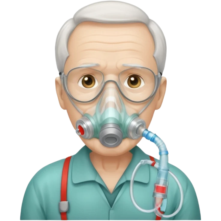simple emergency oxygen mask for old man emoji