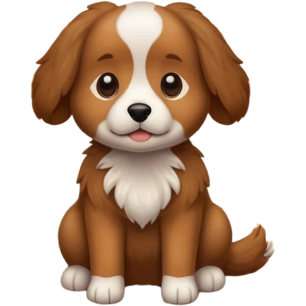 Make a cute brown tuged dog i a carpet emoji