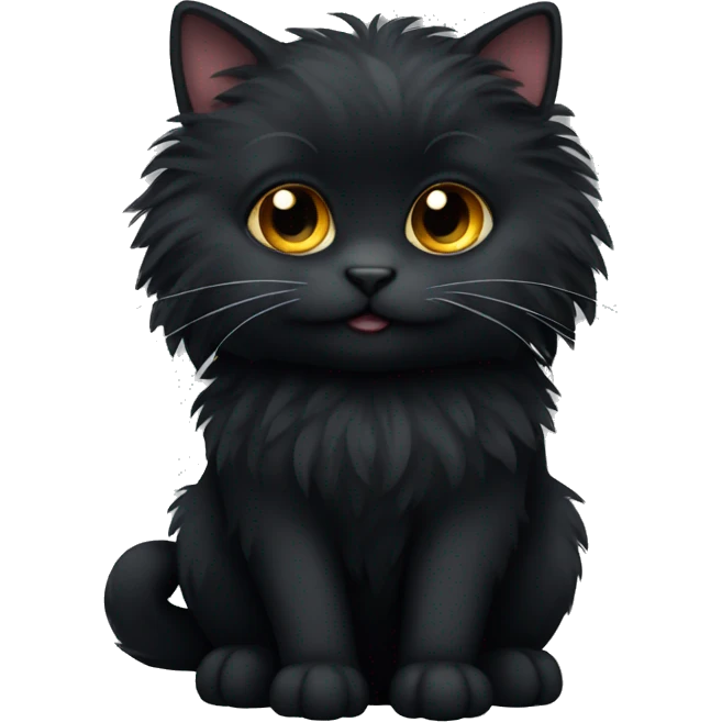black fluffy cat emoji
