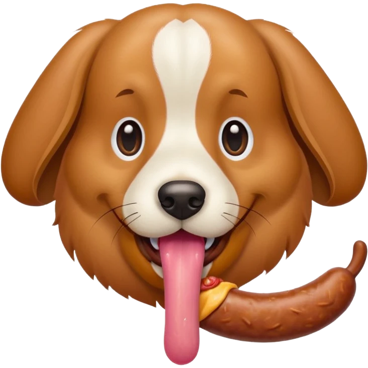 dog eating sausage emoji