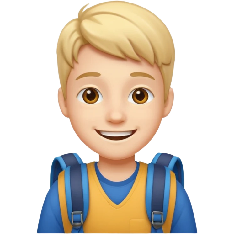 student wearing back pack emoji
