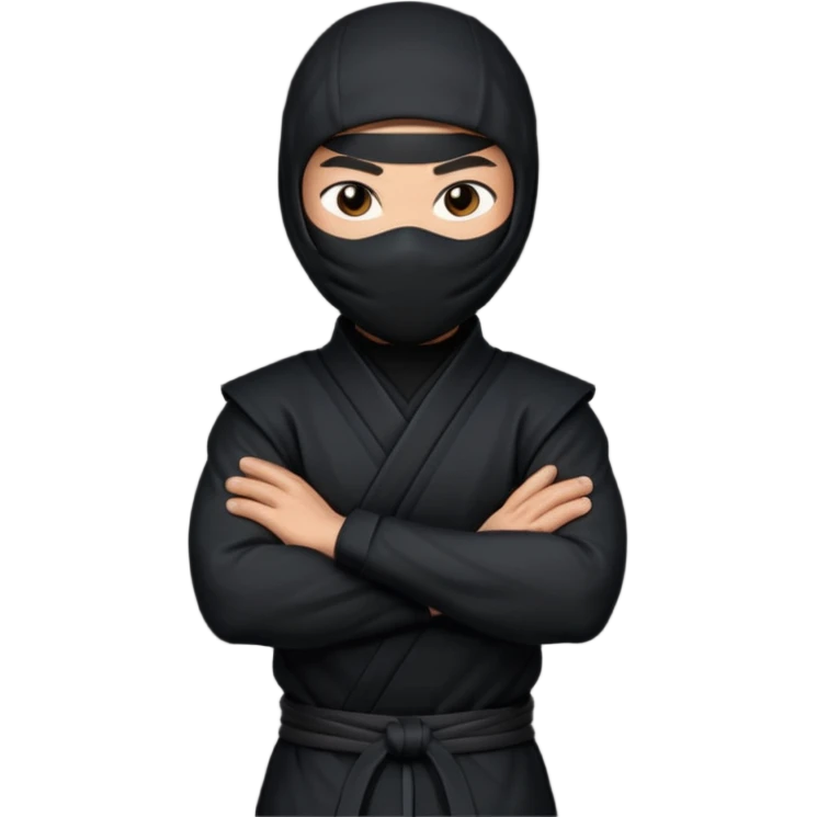 ninja, back view, arms crossed emoji