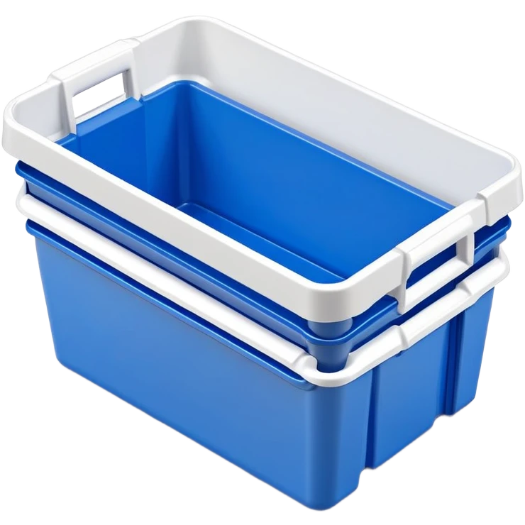 stackable plastic parts bin blue emoji