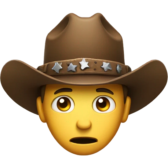 Confused face with cowboy hat emoji