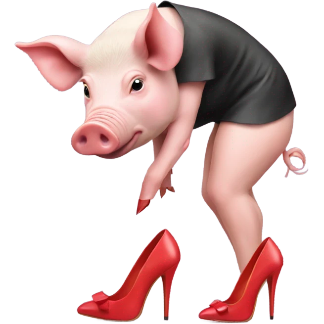 Pig wearing red high heels  emoji